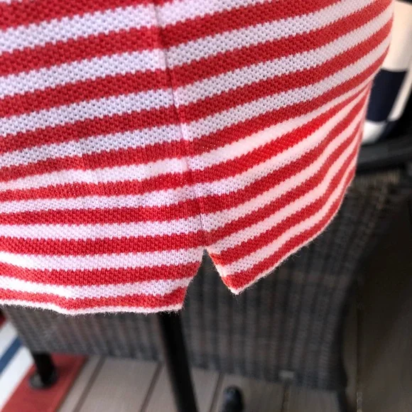 LACOSTE Men’s Coral & White Micro-Stripe Cotton Pique Knit Shirt - Size EU6/US L - Picture 8 of 12